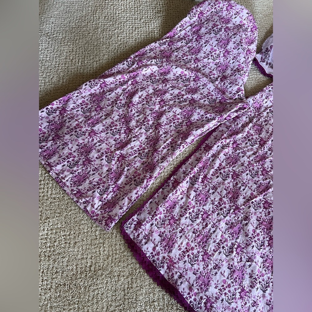 Floral Purple 2 pieces Indian Pakistani dress - Picture 5 of 5